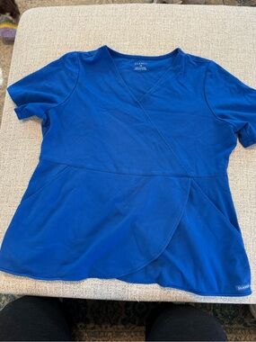 Jaanuu Cobalt Blue Short-Sleeve Wrap Top